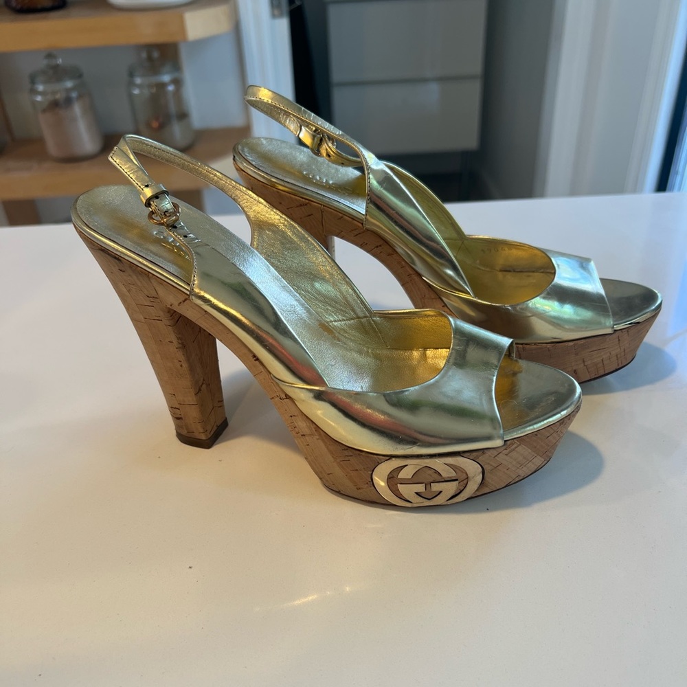 Gucci gold heels